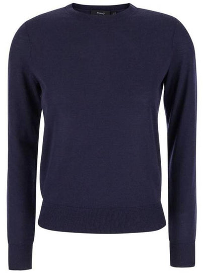 Regal Wool Crew Neck Knit Top Navy - THEORY - BALAAN 2