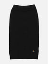 Women's Embroidered Logo Wool Pencil Skirt Black - VIVIENNE WESTWOOD - BALAAN 3