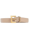 Monogram Square Leather Belt Beige - SAINT LAURENT - BALAAN 1