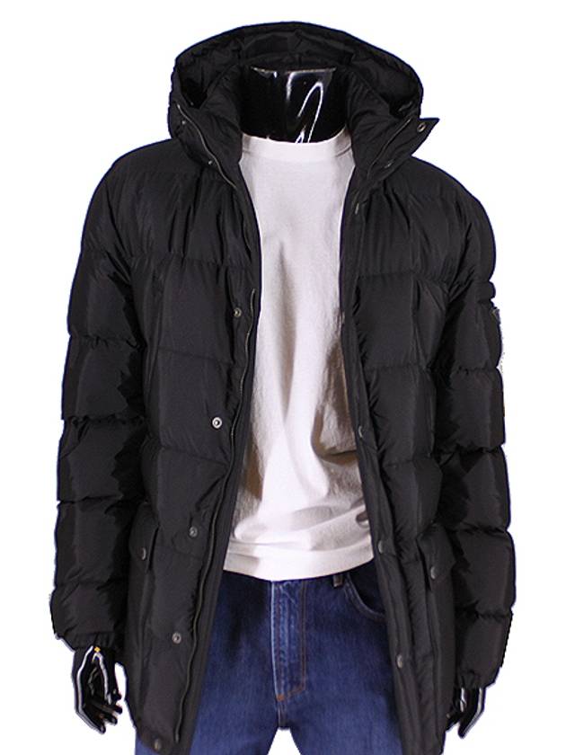 Triangle Logo Goose Down Half Padded Jacket Black - PRADA - BALAAN 3