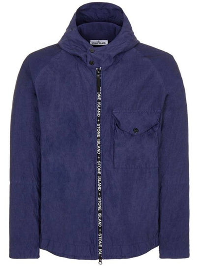 Logo Zipper Cupro Nylon Hooded Jacket Dark Blue - STONE ISLAND - BALAAN 2