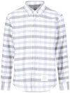 Oxford Tartan Check Cotton Long Sleeve Shirt Grey - THOM BROWNE - BALAAN 1