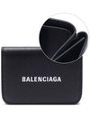 Logo Tri-Fold Leather Half Wallet Black - BALENCIAGA - BALAAN 3