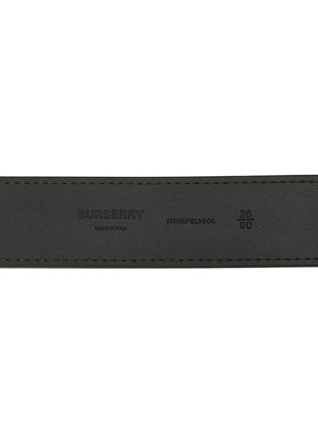 Checked Leather Belt Charcoal - BURBERRY - BALAAN 7