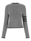 4 Bar Stripe Cable Knit Top Grey - THOM BROWNE - BALAAN 2