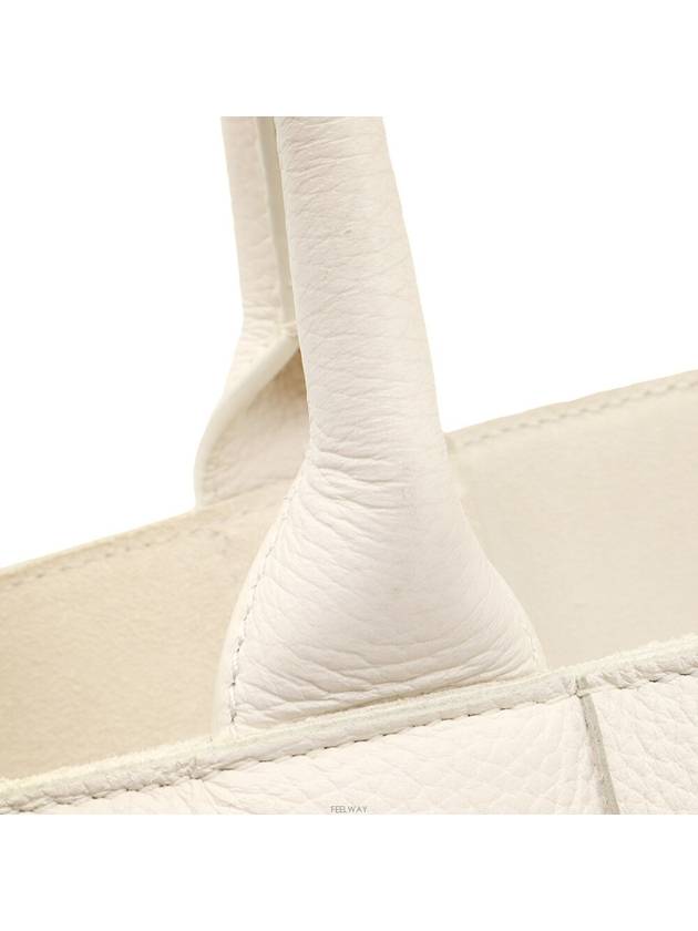 White grain leather intreccio weaving Arco small tote bag 652867 - BOTTEGA VENETA - BALAAN 5