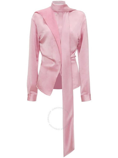 Victoria Beckham Ladies Rose Satin Scarf Neck Blouse, Brand Size 8 (US Size 4) - VICTORIA BECKHAM - BALAAN 1