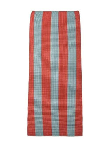 High Waist Striped Midi Skirt Red Pale Blue - SUNNEI - BALAAN 1