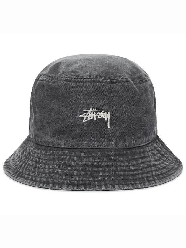 Washed Stock Bucket Hat Charcoal - STUSSY - BALAAN 2