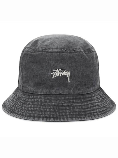 Washed Stock Bucket Hat Charcoal - STUSSY - BALAAN 2