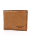 Men's Embossed Logo Leather Half Wallet Brown - LEVI'S - BALAAN 1