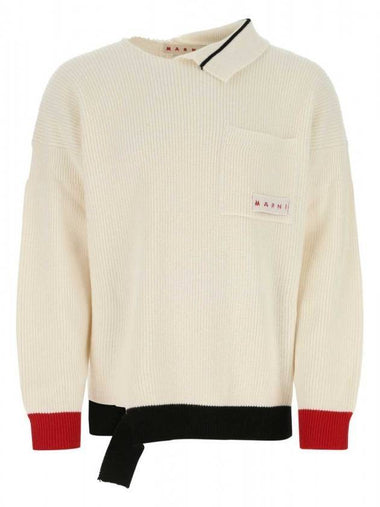 Pocket Logo Patch Knit Top Ivory - MARNI - BALAAN 1