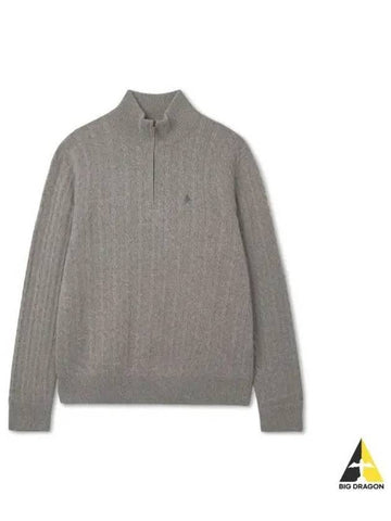 Cable Knit Wool Cotton Zipper Sweater Gray - POLO RALPH LAUREN - BALAAN 1