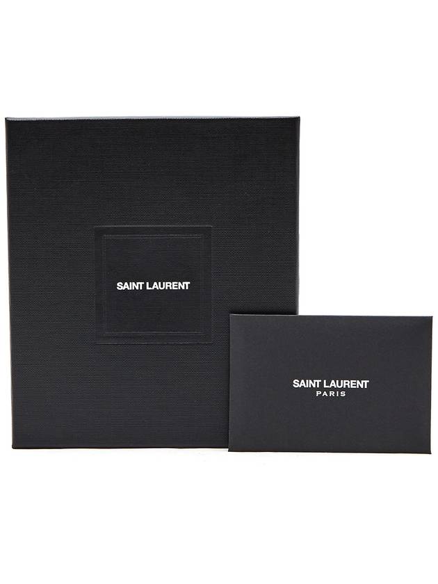 Textured Classic Leather Money Clip Half Wallet Black - SAINT LAURENT - BALAAN 10