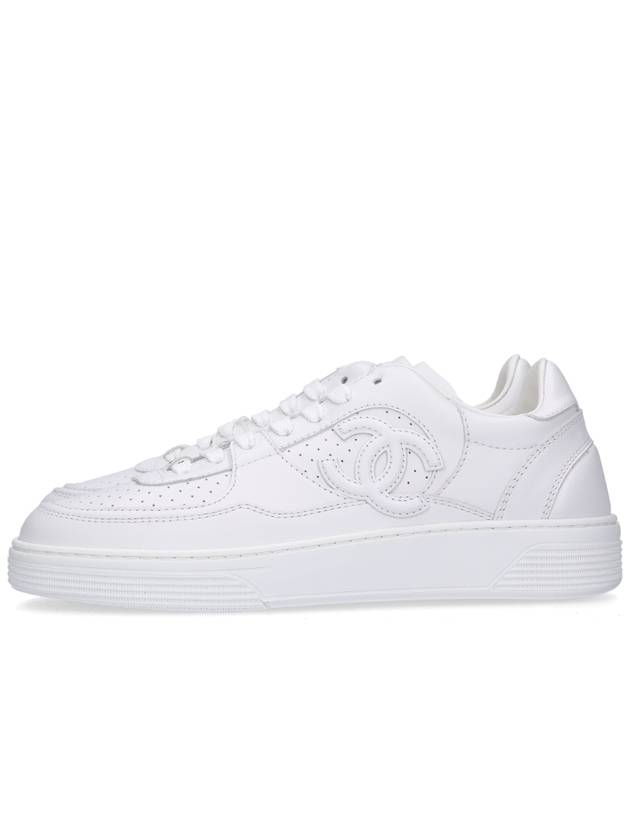 CC Logo Calfskin Low Top Sneakers White - CHANEL - BALAAN 5