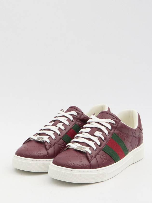 Ace Web low top sneakers red - GUCCI - BALAAN 3