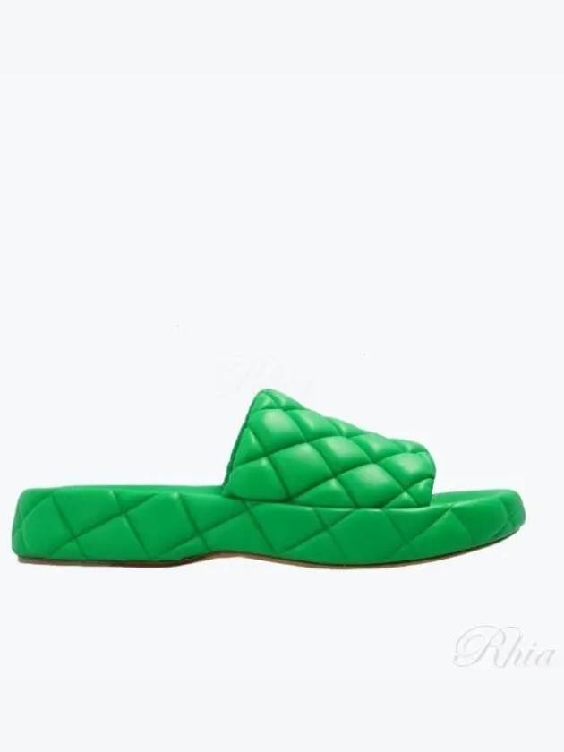 Quilted Leather Slippers Green - BOTTEGA VENETA - BALAAN 2