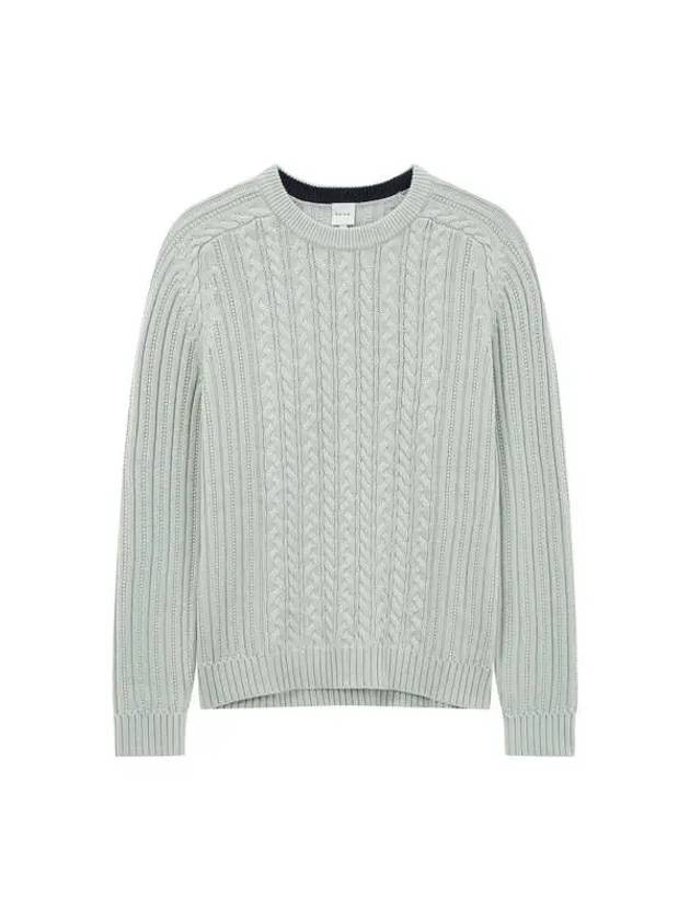 Cashmere Cotton Cable Knit Light Mint - PAUL SMITH - BALAAN 1