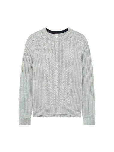 Cashmere Cotton Cable Knit Light Mint - PAUL SMITH - BALAAN 1