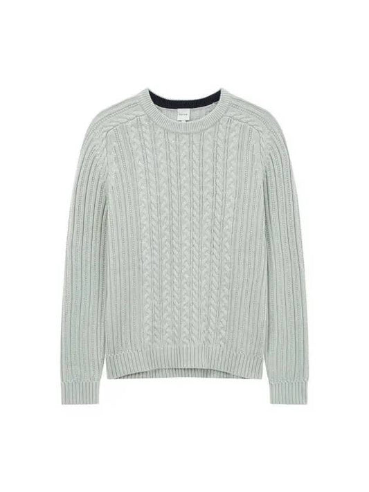 Cashmere Cotton Cable Knit Light Mint - PAUL SMITH - BALAAN 1