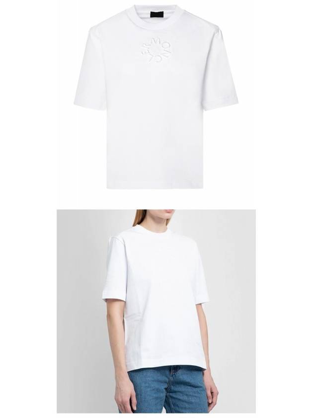 Embossed Logo Short Sleeve T-Shirt White - MONCLER - BALAAN 5