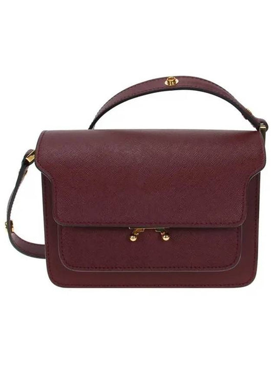 Saffiano Trunk Mini Shoulder Bag Burgundy - MARNI - BALAAN 2