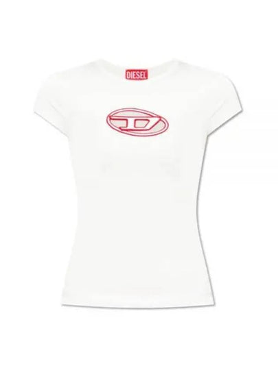 T Angie Peekaboo Logo Short Sleeve T-Shirt Lere White - DIESEL - BALAAN 2