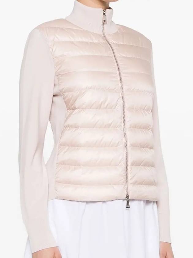 Logo Padded Wool Cardigan Pink - MONCLER - BALAAN 4