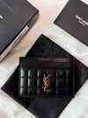 Cassandre Quilting Leather Card Wallet Black - SAINT LAURENT - BALAAN 5