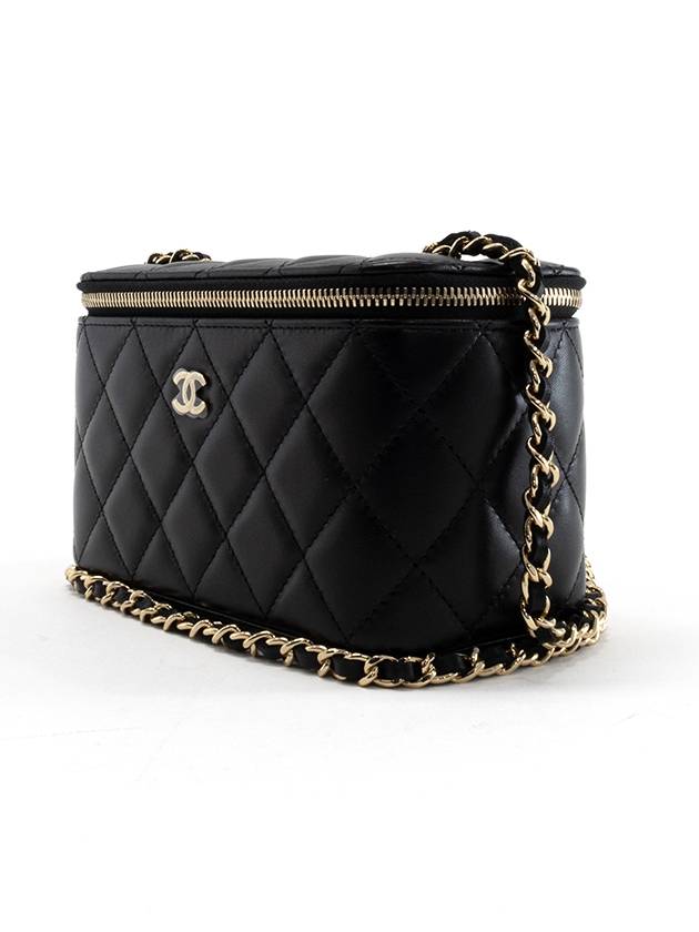 Small Classic Vanity Bag with Chain Lambskin & Gold Black - CHANEL - BALAAN 3