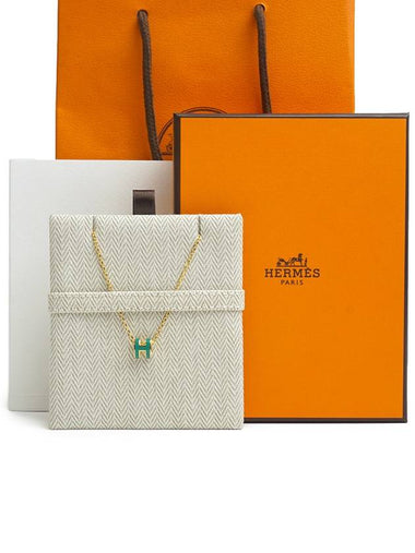 Pop-Ache Necklace Gold MALACHITE Mini Full Set - HERMES - BALAAN 1