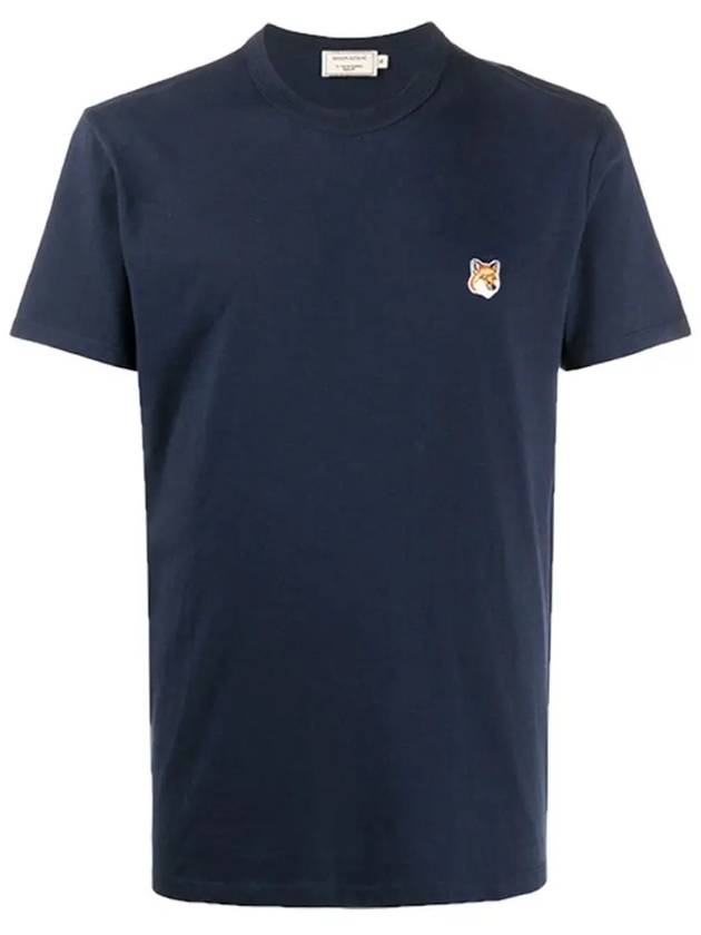 Fox Head Patch Classic Short Sleeve T-Shirt Navy - MAISON KITSUNE - BALAAN 3