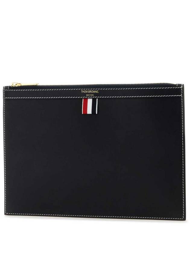 4 Bar Tab Document Clutch Bag Navy - THOM BROWNE - BALAAN 3