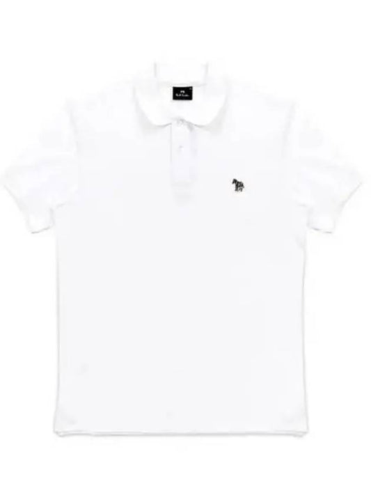 Zebra Logo Patch Polo Shirt White - PAUL SMITH - BALAAN 2