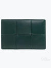 Intrecciato Lambskin Calfskin Card Wallet Emerald Green - BOTTEGA VENETA - BALAAN 2