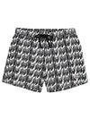 Monogram Print Swim Shorts Black White - MONCLER - BALAAN 2