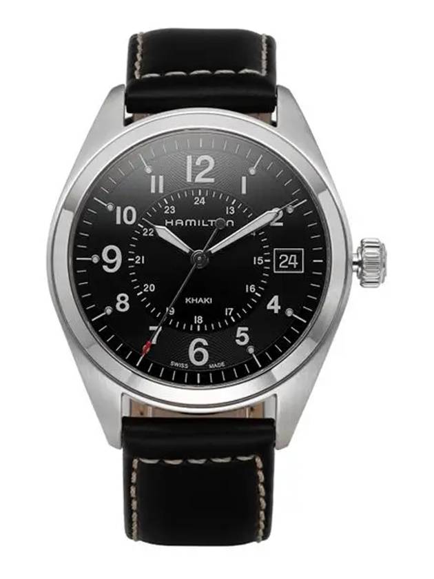 Khaki Field Quartz Leather Watch Black - HAMILTON - BALAAN 2