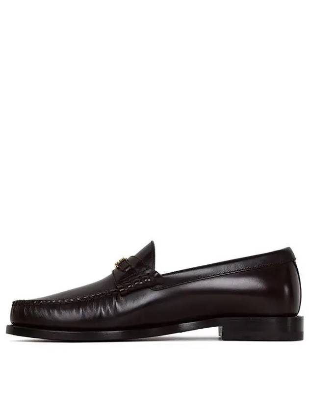 Luco Triomphe Polished Bull Loafers Burgundy - CELINE - BALAAN 3