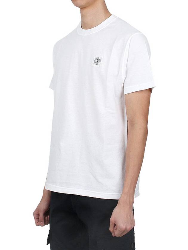 Organic Cotton Short Sleeve T-Shirt White - STONE ISLAND - BALAAN 4