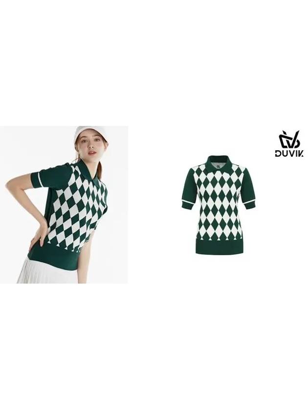 Argyle Pattern Collar Knit Sweater DE2WSW223DG - DUVIK - BALAAN 7