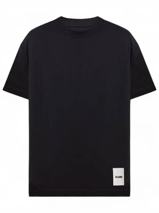 Logo Patch Cotton Short Sleeve T-Shirt 3 Pack Black - JIL SANDER - BALAAN 2