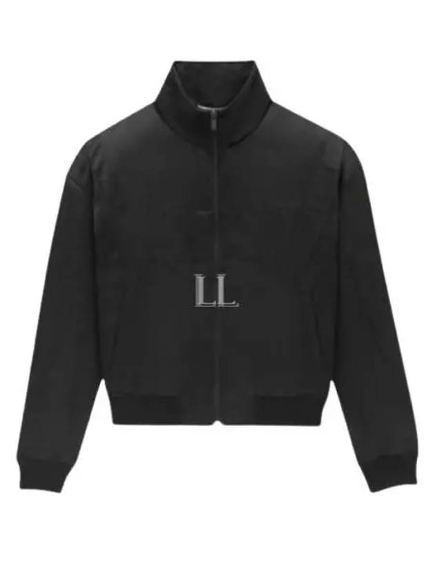 Satin Teddy Zip-Up Jacket Black - SAINT LAURENT - BALAAN 2