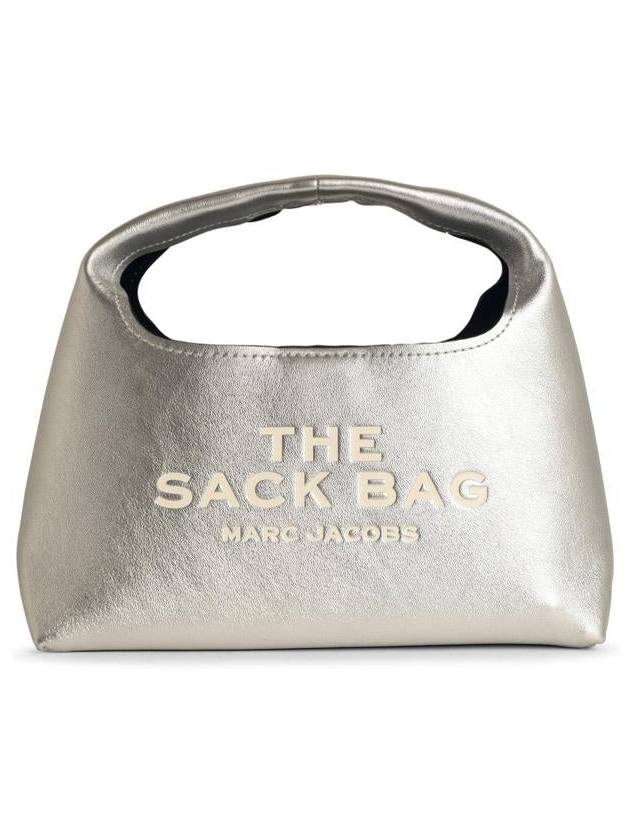 The Metallic Leather Mini Sock Tote Bag Silver - MARC JACOBS - BALAAN 2