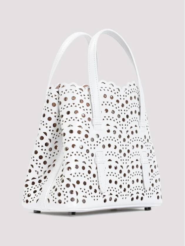 Mina 20 Vienne Wave Lux Calfskin Tote Bag White - ALAIA - BALAAN 4