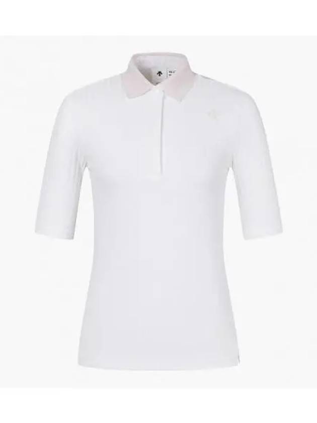 GOLF Women s Ribbed 3 4 Short Sleeve T Shirt - DESCENTE - BALAAN 1