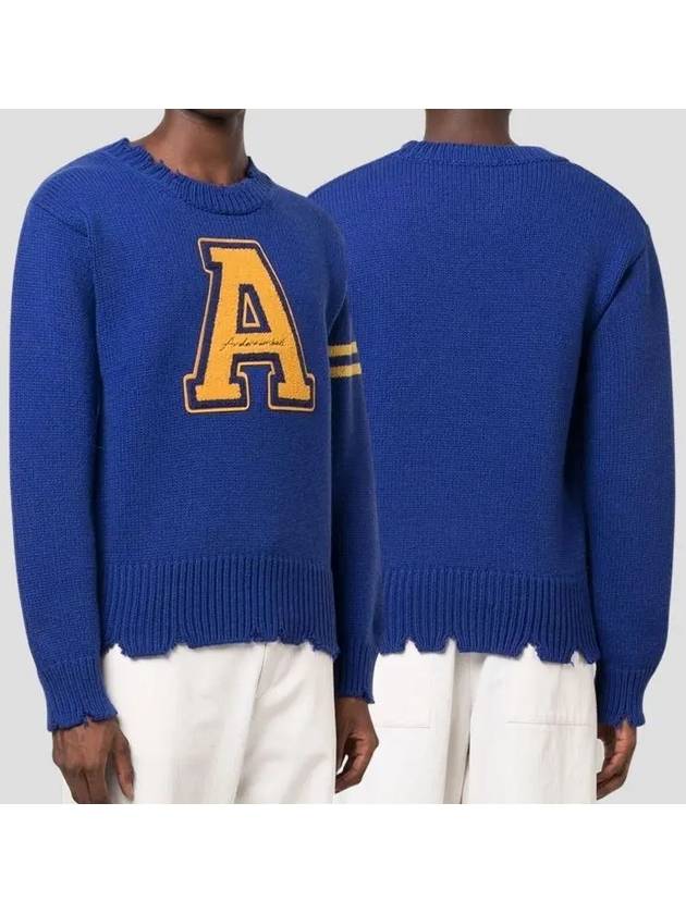 Anderson Bell Varsity Logo Crewnet Sweater ATB785M BLUE - ANDERSSON BELL - BALAAN 1