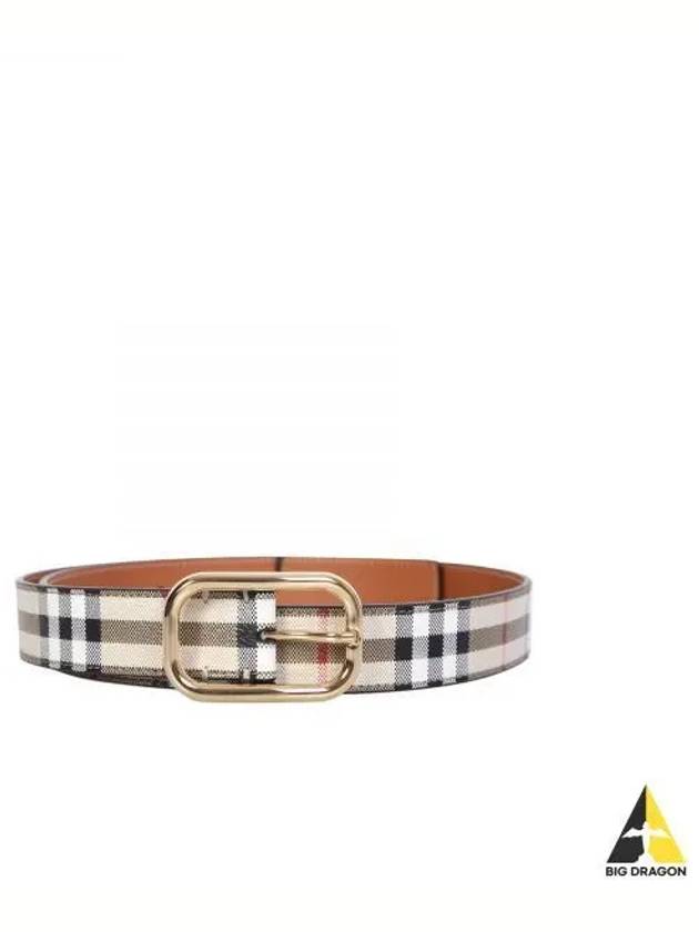 Check Leather Belt Beige - BURBERRY - BALAAN 2