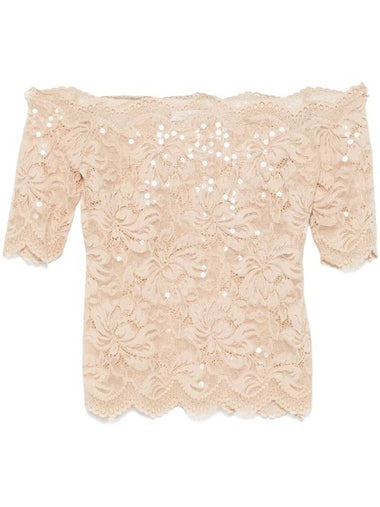 Rabanne Sequined Top With Wide Collar - PACO RABANNE - BALAAN 1