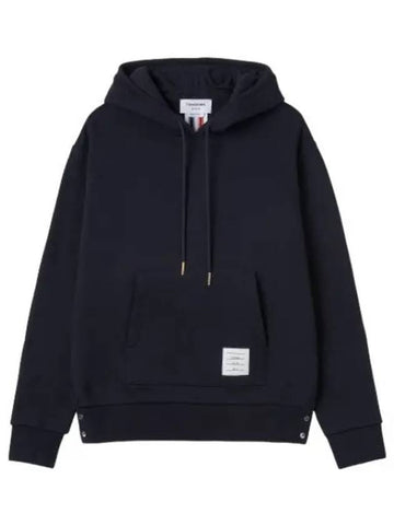 Loopback Center Back Stripe Pullover Hooded Navy T Shirt Hoodie - THOM BROWNE - BALAAN 1