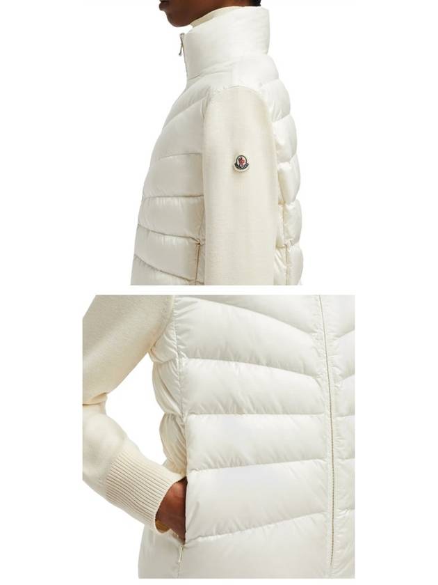 Logo patch knit down mix zip up ivory women s jacket 9B00024 M1131 030 TFS - MONCLER - BALAAN 5